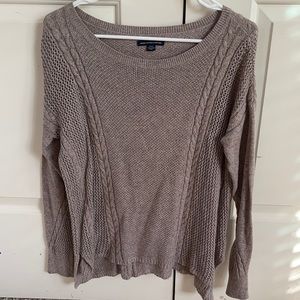 Cream/brown long sleeve sweater
